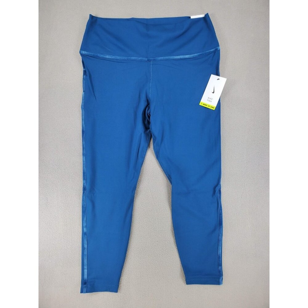 New Nike‎ Women's XXL YOGA CU6571 460 Blue Yoga 7/8 High Rise Leggings Velvet
